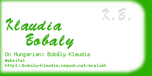 klaudia bobaly business card